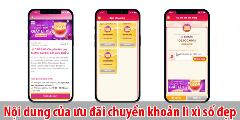 Nội dung của ưu đãi chuyển khoản lì xì số đẹp